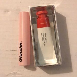 Glossier Cloud Paint in Spark and Ultralip in Portrait